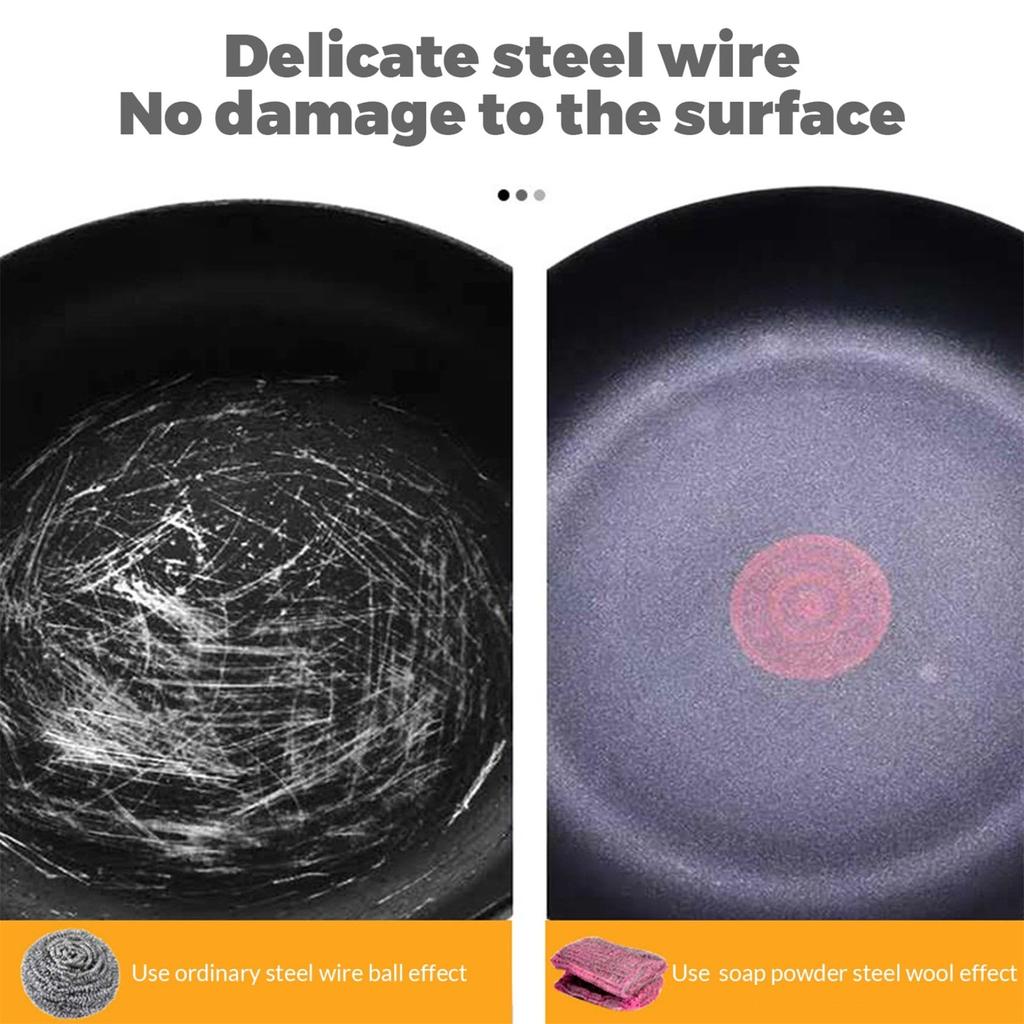 10PC Steel Wool Pads Easy Cleaning Steel Wool Reusable Dish Absorbent & Foam Steel Wool Soap Pads For Household Cleaning