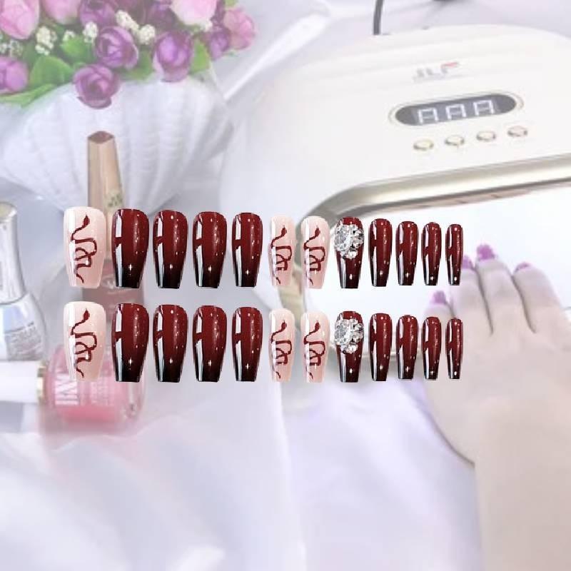 Handworn Fashion Nail Delicate Rhinestones Classic Detachable Nail Style Patch