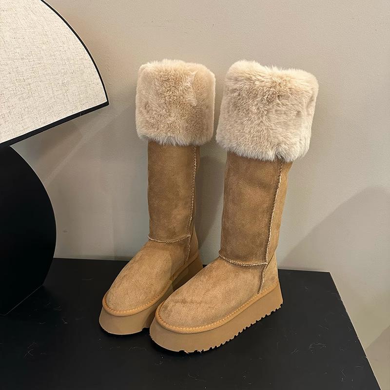 Thick-soled Snow Boots Women's 2024 Winter New Two-wear Boots Northeast Velvet Thickened High Cotton Boots