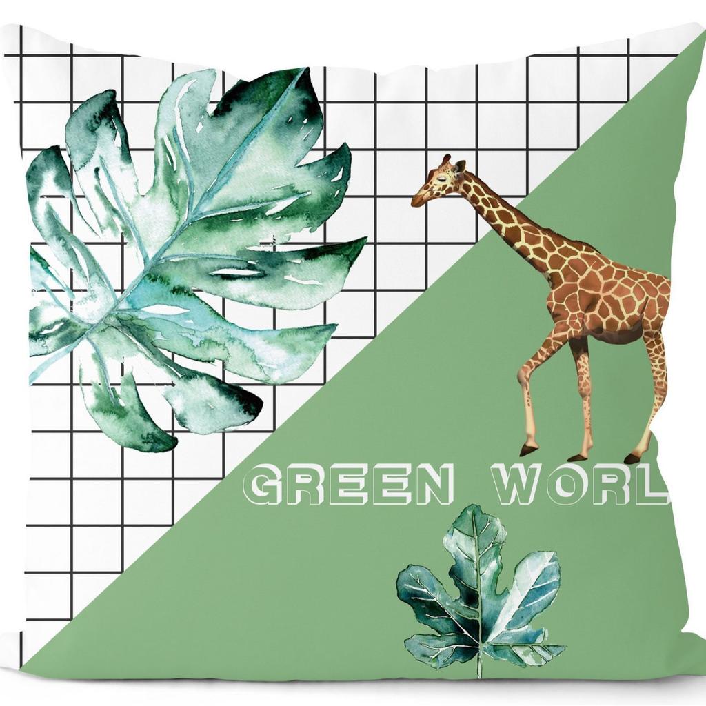 New Summer Green Small Fresh Plant Giraffe Pillowcase Home Sofa Pillowcase