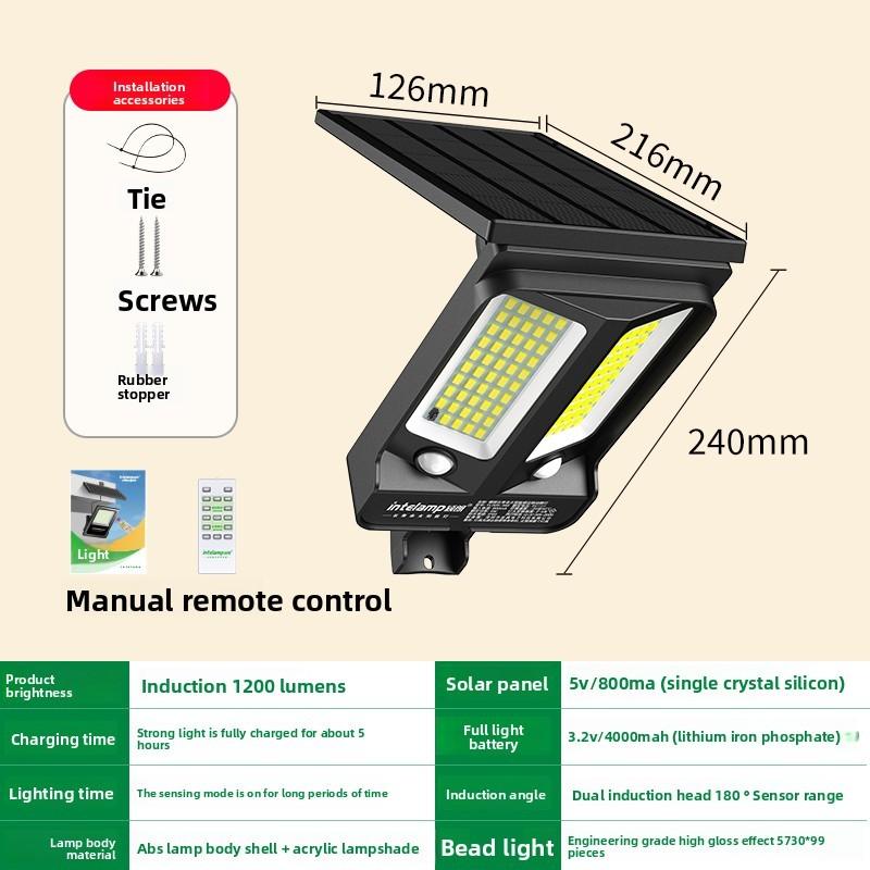 Solar Lights Outdoor with 3 Modes Motion Sensor Super Bright Wall Lamp IP65 Waterproof Street Light for Garden Yard Path Garage