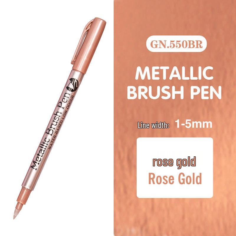 Guangna GN550 Gold & Silver Paint Pen for DIY Photo Albums & Black Cardstock Highlighting.