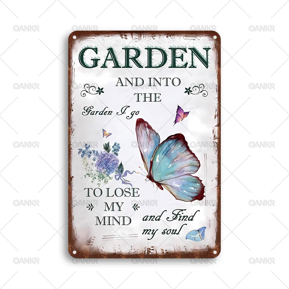 

Vintage Garden Art Poster Metal Tin Sign Ideal Gift x Inch Floral Posters Metal Signs for Backyard Bedroom Home Wall Decor 20x30cm（7.8x11.8inch）