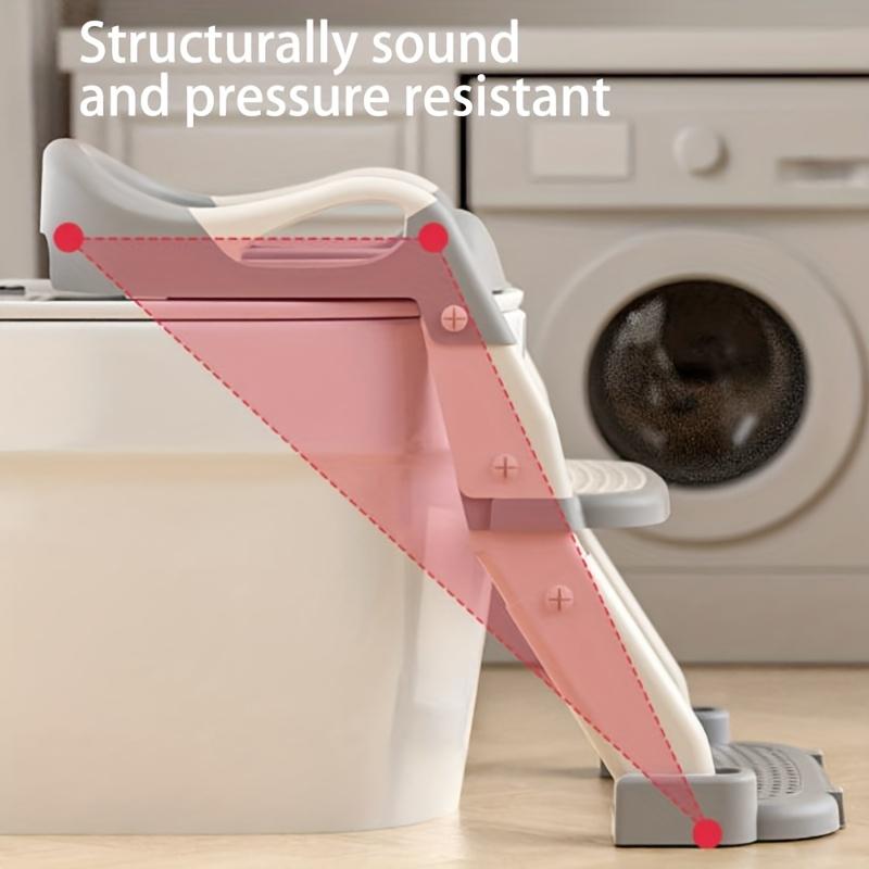 3-in-1 Adjustable Portable Youngsters's Potty Training Toilet Seat Foldable Step Stool with Potty Training Reward Stickers