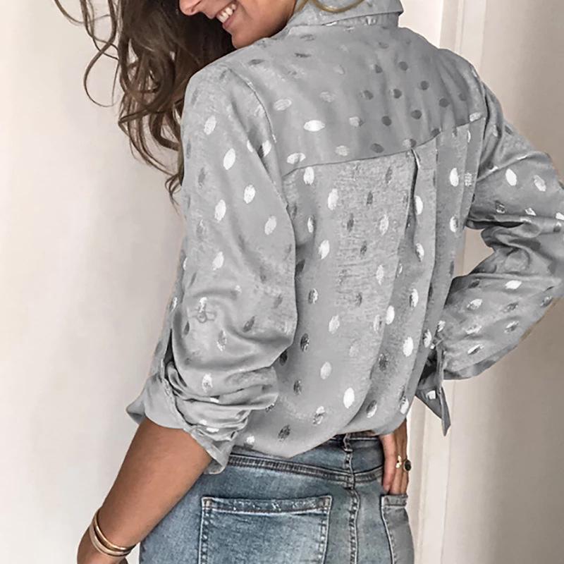 Long Sleeved Hot Stamping Printed Personalized Women's Blouses & Shirts