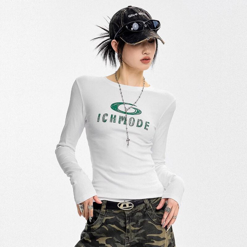 

ICH MODE Women s Slim-Fit Round Neck Long Sleeve T-Shirt M