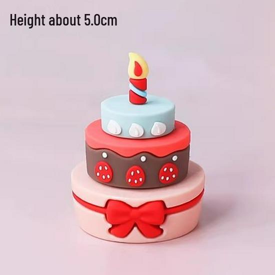3D Weiche Gummi Mini Cupcake Dekoration Ornamente für Kindergeburtstagsverkleidung