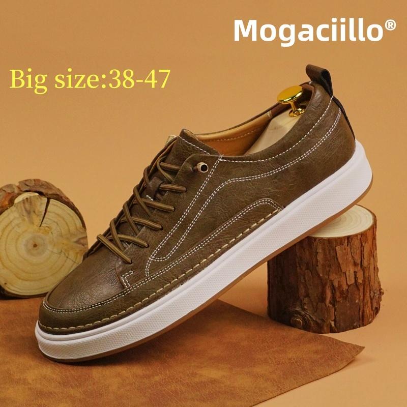 Fashion Brand Men's Genuine Leather Casual Shoes Wear-resistant Thick Soled Men's Oxford Shoes Versatile Outdoor Hiking Shoes Sneakers