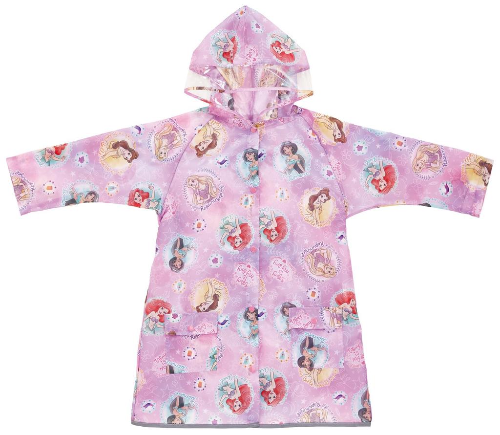 Skater Children's Raincoat, RACO1M, Fits Girls' Heights 110-125cm, Disney Princess Design, Removable While Wearing a Backpack