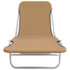 Folding Sun Loungers 2 pcs Steel and Fabric Taupe