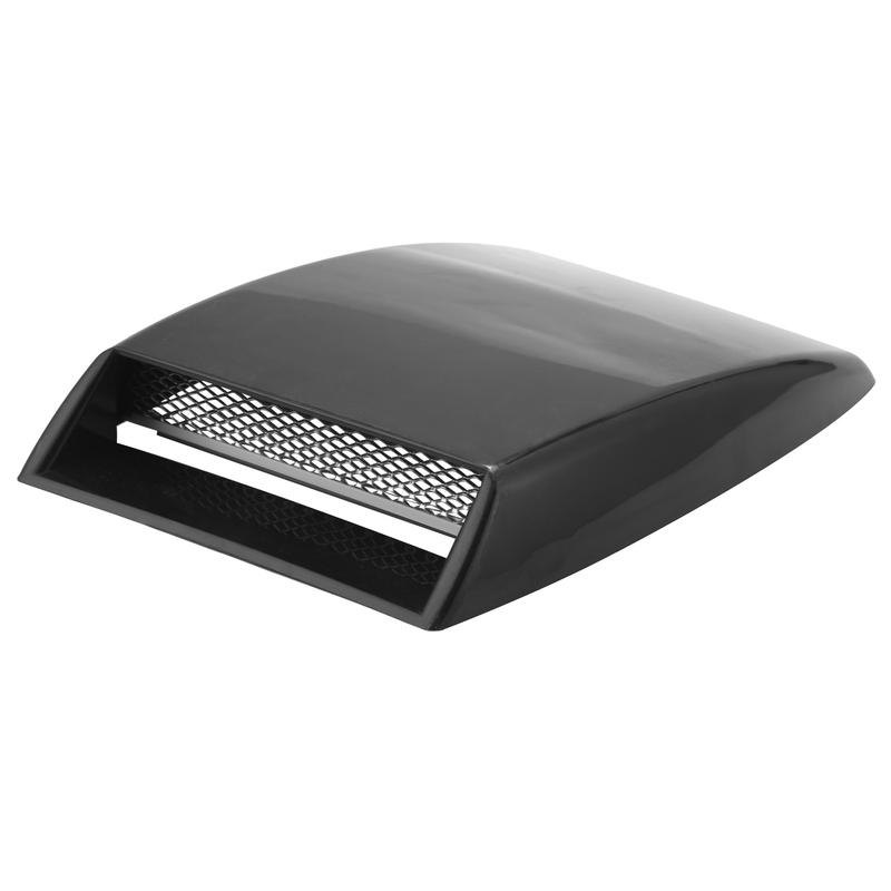 Car Hood Scoop Universal Air Flow Vent Black With Mesh