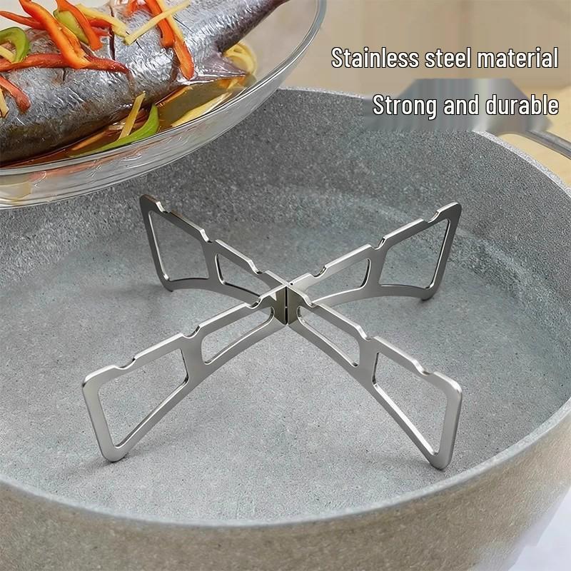 Stainless Steel Portable Steaming Rack for Camping, Kitchen, Picnic, and Barbecue.