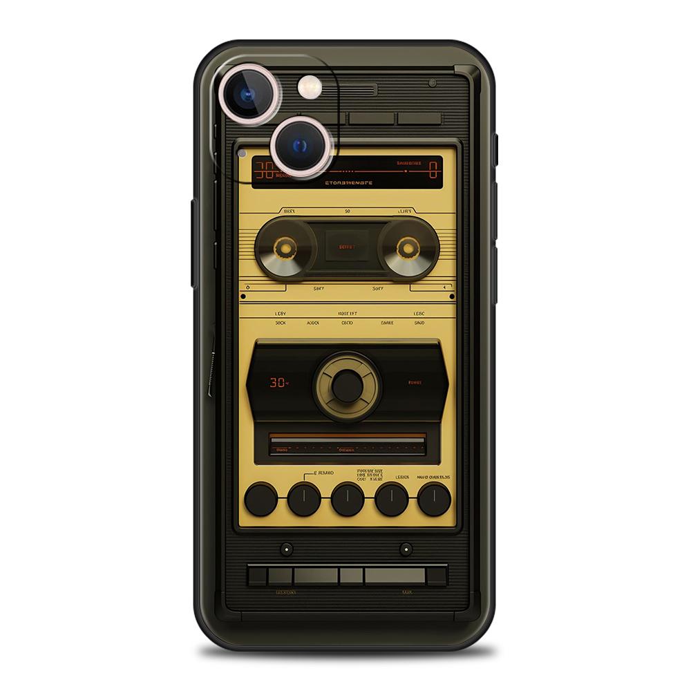 

Retro Recording Device Printed Phone Case Cover for iPhone 16 15 14 13 12 Pro Max 11 Pro Max 7 8 Plus XS XR Soft TPU Shell Capas iPhone 14Pro Max