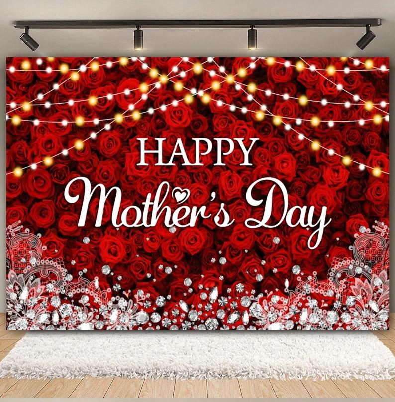 Happy Anniversary Backdrop Gold Balloon Glitter Love Heart Flower Birthday Party Bridal Shower Wedding Photography Background
