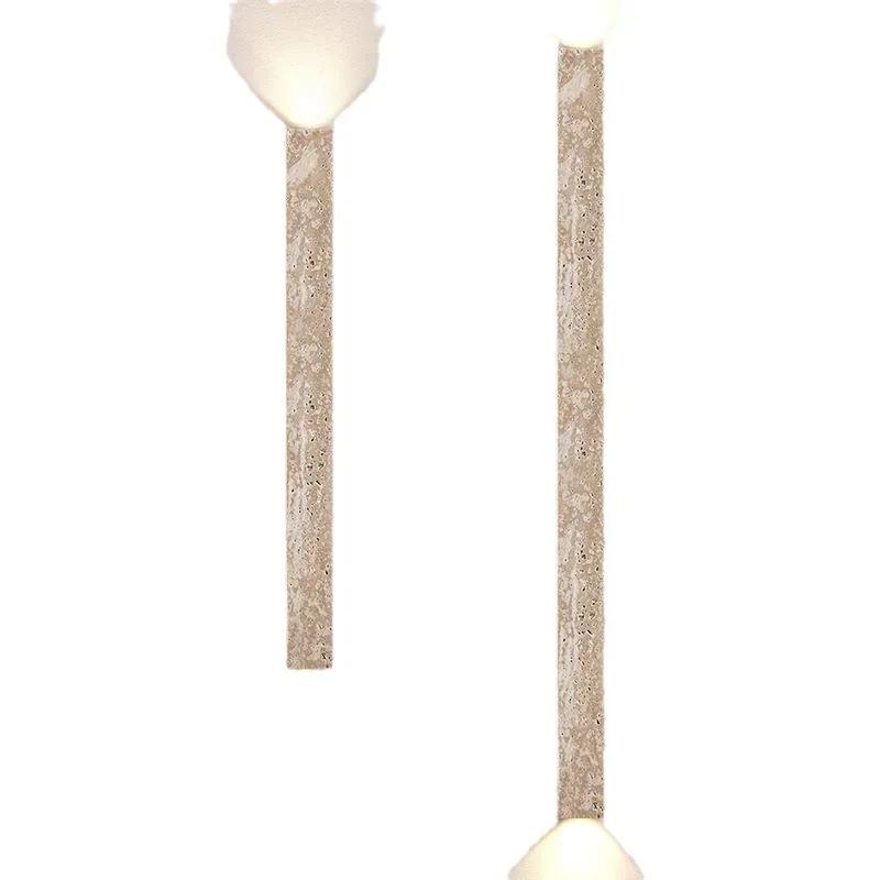 Long Wall Lamp LED Retro Stone Bedroom Bedside Light Cream Style Atmosphere Lighting For Staircase Living Room Home Decoration