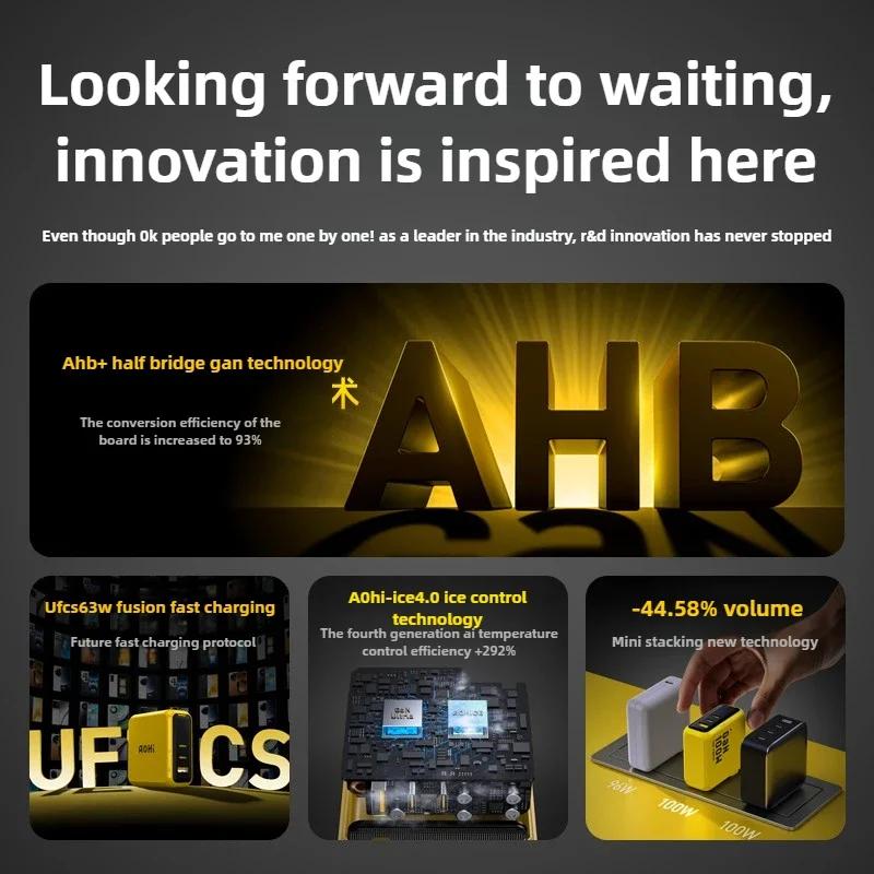 100W GaN Ladegerät Duale Typ-C Schnittstelle Superschnellladung Ladekopf Datenkabelset Geeignet für Mobiltelefone/Notebook