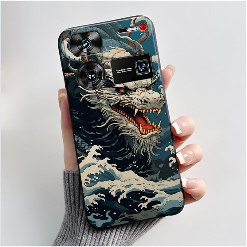Case For ZTE Nubia Z60 Z70 Z70S Z50 Ultra Cute Love Heart Rabbit Matte Black Soft Silicone Cover For Nubia Z60Ultra Fundas Shell