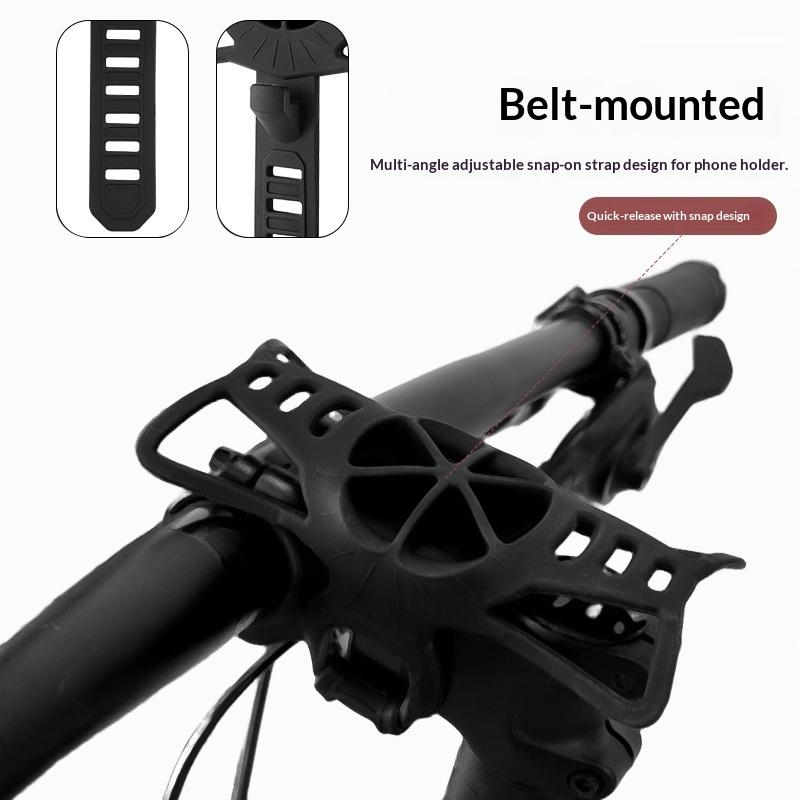 BENGGUO Bicycle Phone Mount Adjustable Silicone Elastic Strap Holder for 4.7-7.2 Inch Devices Bike Handlebar Bracket, Black