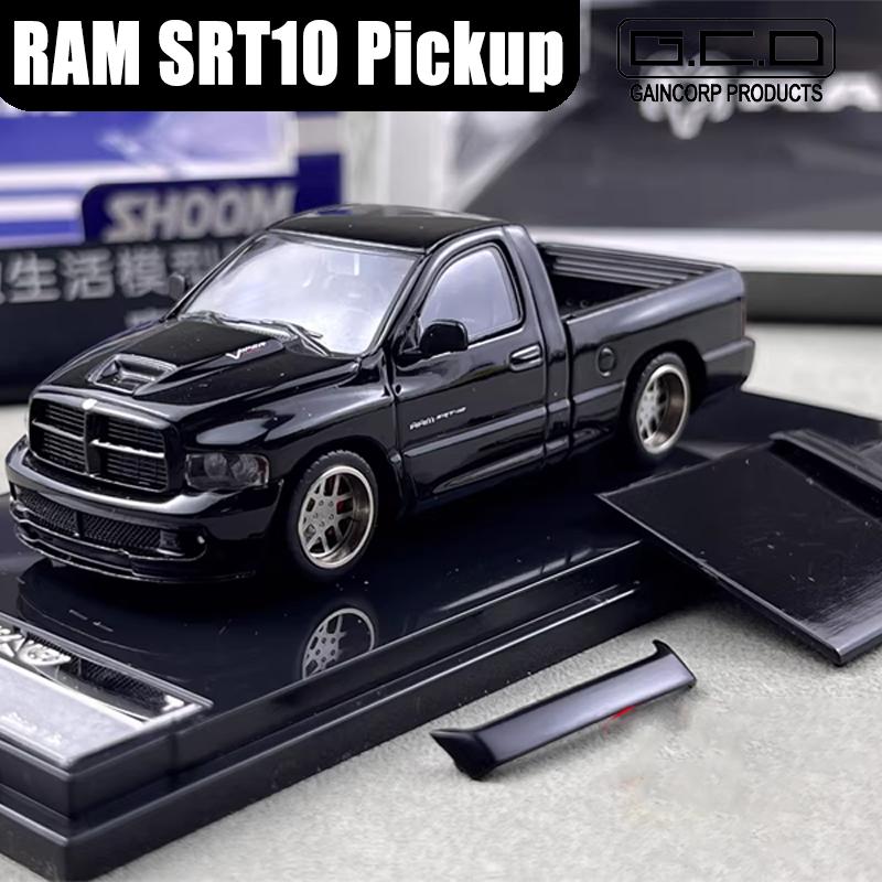 Shoom 1/64 RAM SRT10 Pickup Bearing Wheel Alloy Motor Vehicle Diecast Models Car Toys Collection Boy's Gifts