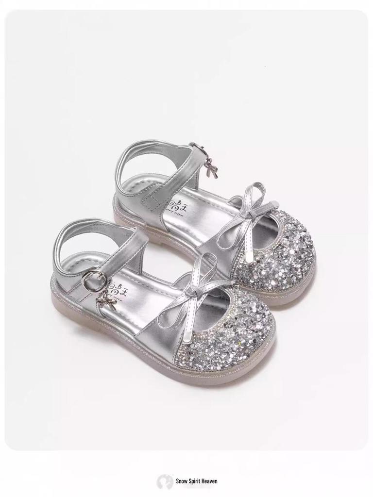 2026 Summer Crystal Princess Sandals - Closed-Toe Soft Sole for Baby Girls
