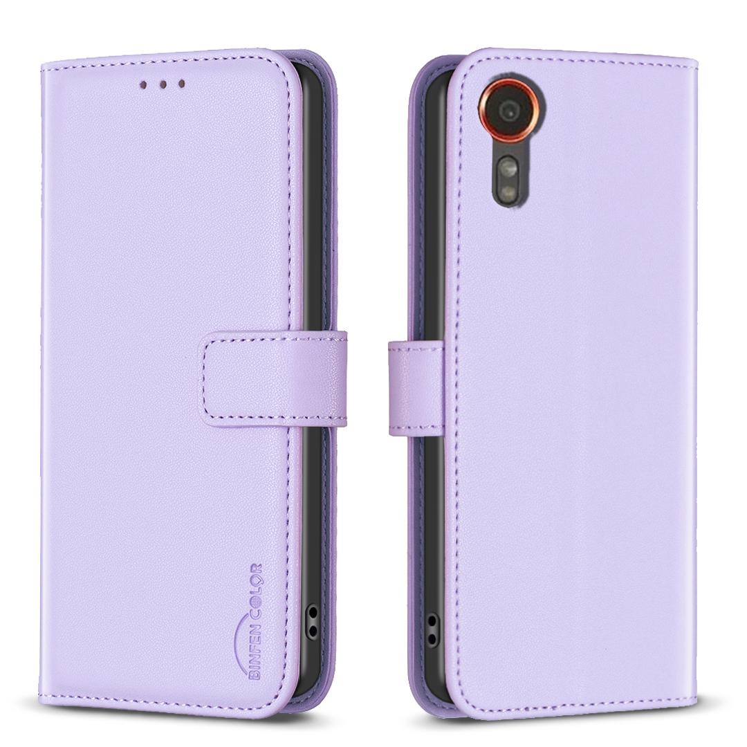 

BINFEN COLOR BF17 для Samsung Galaxy Xcover7 флип кожаный чехол-кошелек чехол для телефона Purple