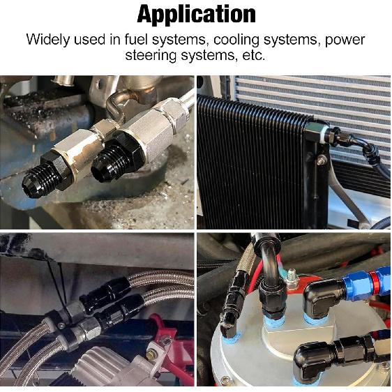 EVIL ENERGY 6AN Male Flare to 3/8" NPT Pipe Fitting Adapter Aluminum Straight Black 4PCS