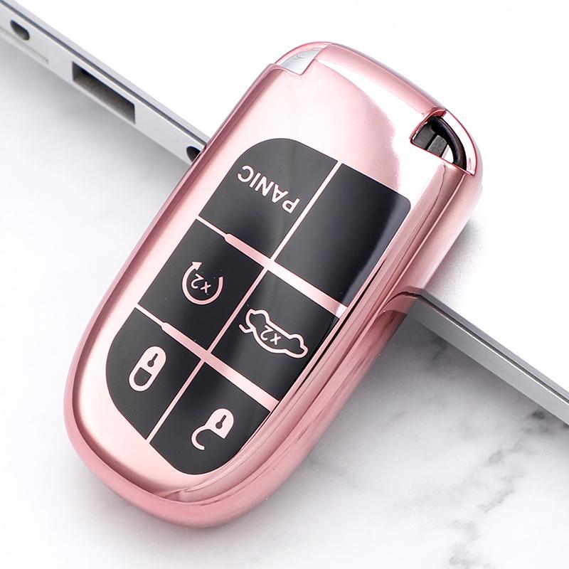 5 Button Car Key Cover Case Bag Fob Shell Holder for Jeep Renegade Compass Grand Cherokee for Chrysler 300C Wrangler Dodge
