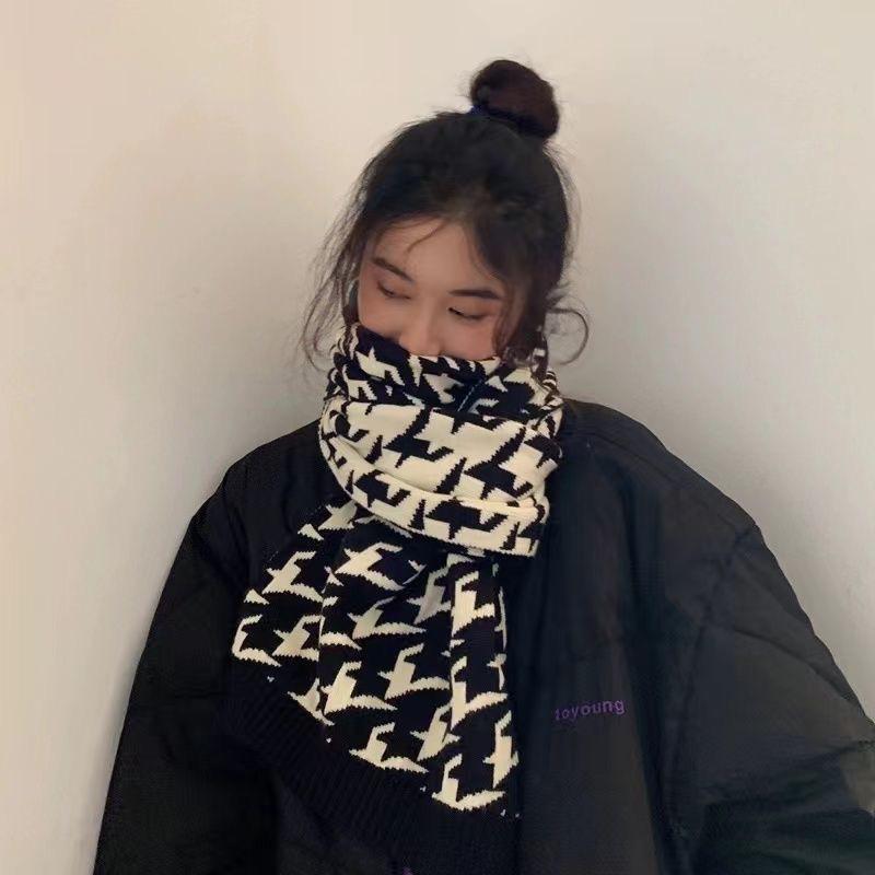 

New Versatile Knitted Scarf for Women Korean Version Soft Couple Chidori Winter Versatile Student Warm Men s Scarf