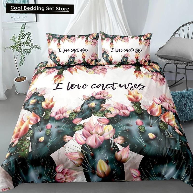 

Пододеяльник с изображением кактуса, короля и королевы, комплект постельного белья с изображением суккулентов для детей, подростков и взрослых, зеленый, ботанический, цветы, 23 шт., полиэстер, пододеяльник EU Single 135x200cm