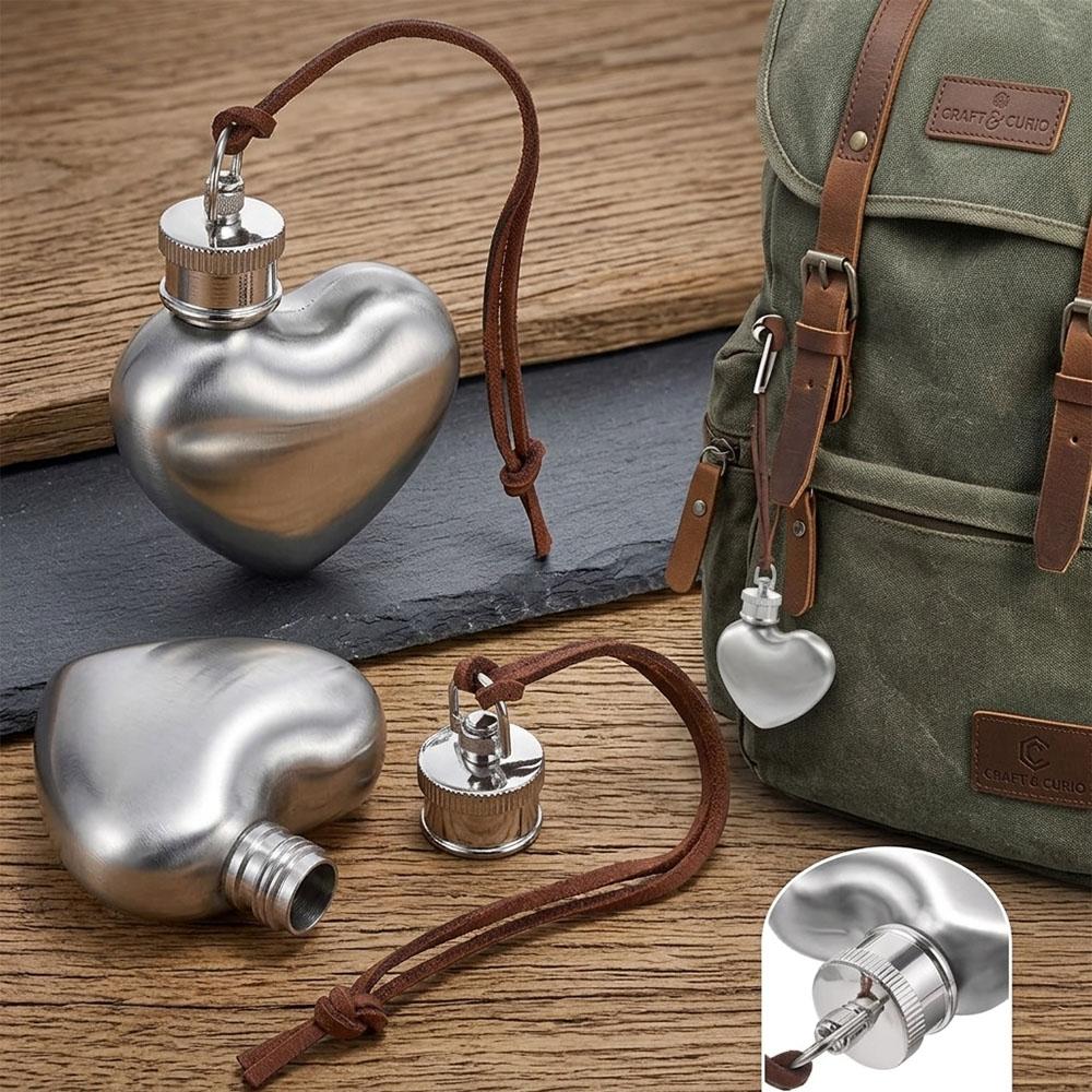 Mini 1oz 30ml Portable Outdoor Hip Flasks Wine Pots Love Heart Shaped Small Drinkwares Stainless Steel Wine Bottle Water Bottles