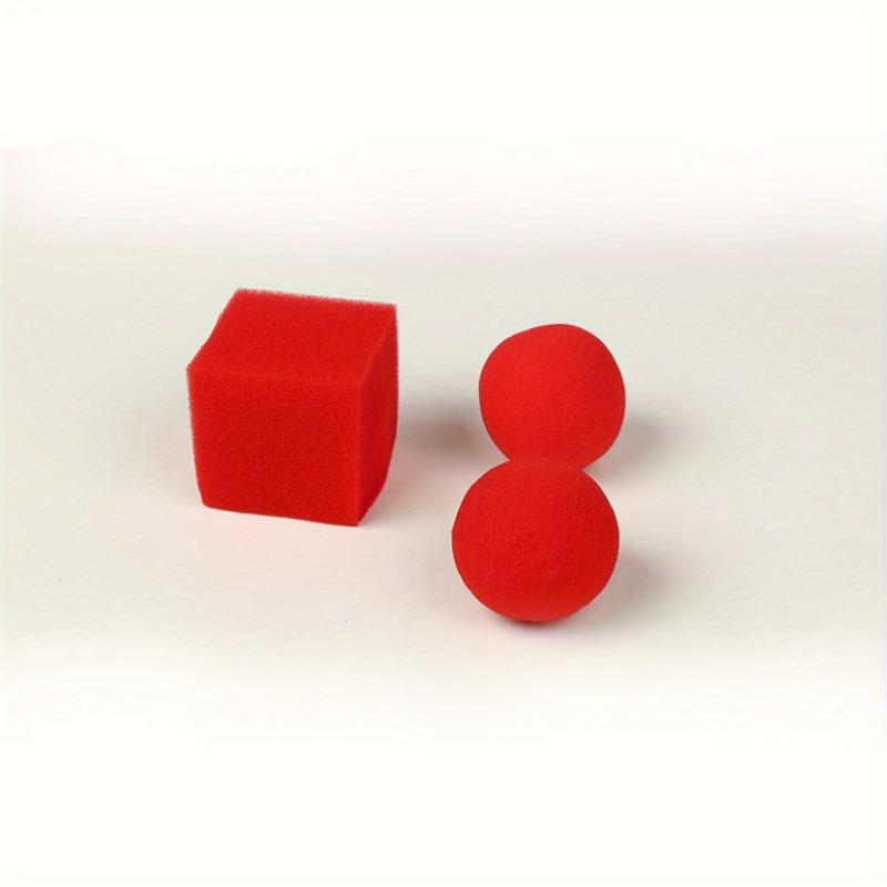 3pcs Beginner Magic Sponge Set, Transforming Square Round Balls for Party Tricks, Table Game, Gag Props, Interactive Fun