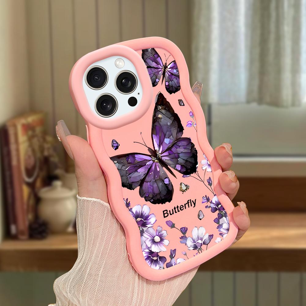 Big Wave Edge Soft Silicone Material Macaron Phone Case Shockproof Protective Rubber Casing for iPhone Samsung Huawei Honor Xiaomi Redmi OnePlus Moto