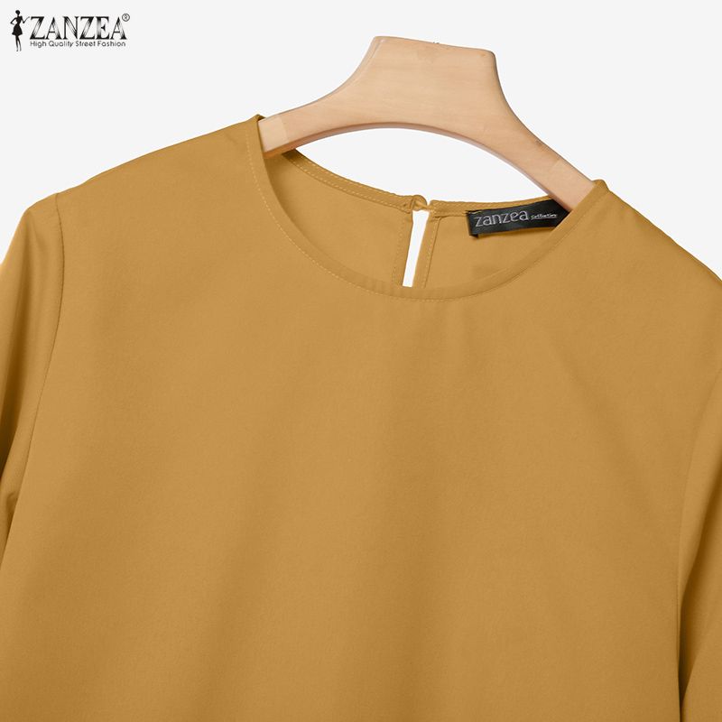 ZANZEA Damen Langarmbluse und Lange Röcke Lässige Zweiteiler Anzugsets