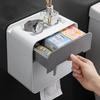 Toilet tissue holder bathroom double-layer tissue box storage rack waterproof wall mounted storage rack bathroom accessories