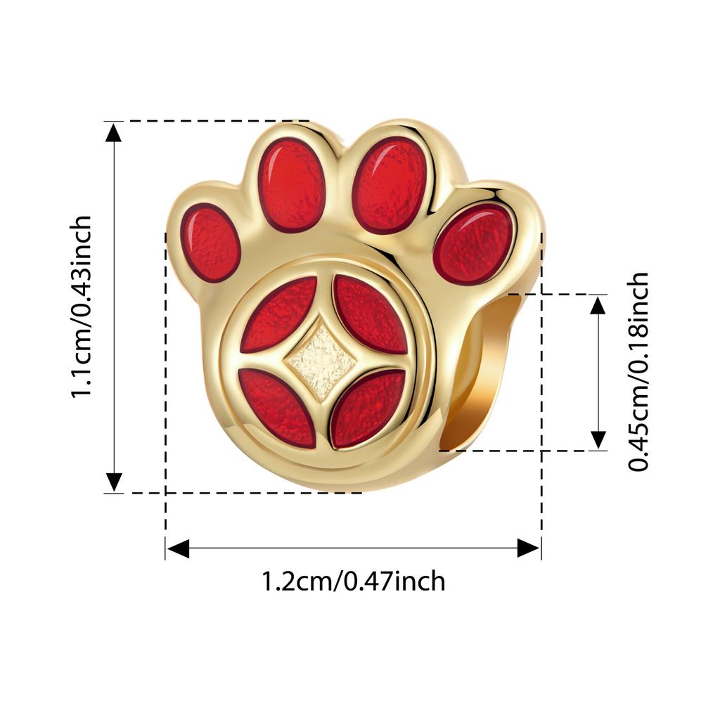 BISAER 925 Silver Lucky Koi Cat Pawprint Charm Bead Weaved Bag Pendant Plated Gold Fit Women DIY Bracelet Fine Jewelry