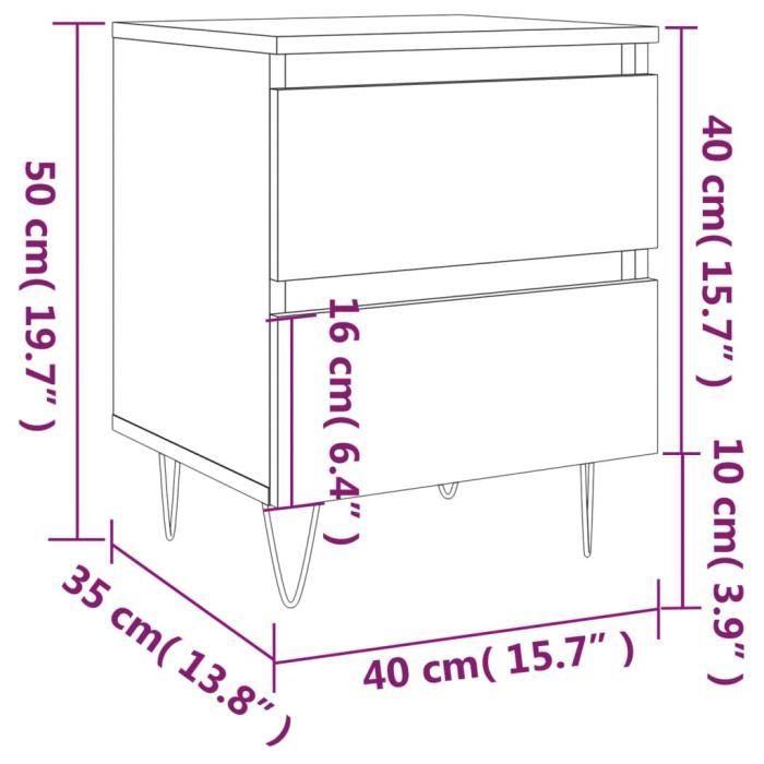 VidaXL Bedside Table Concrete Grey 40x35x50 Cm Engineered Wood 826884