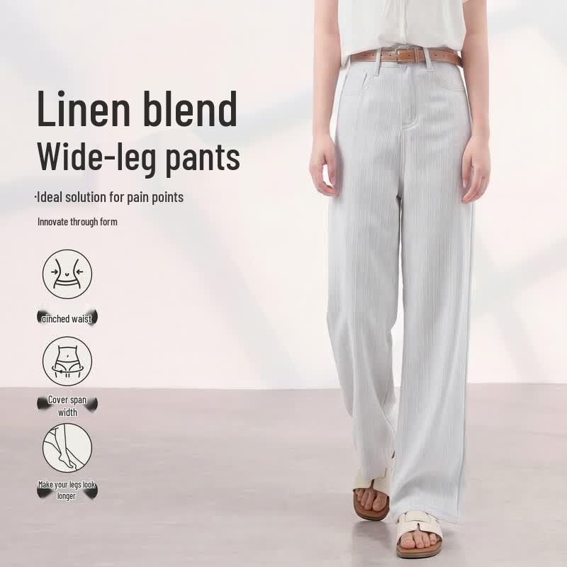 FivePlus Women s High-Waist Straight Wide-Leg Jeans M