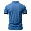 Herren Sport Freizeit -farbig Kragen-gestreiftes T-Shirt - Herren American- Kragen Kurzarmhemd