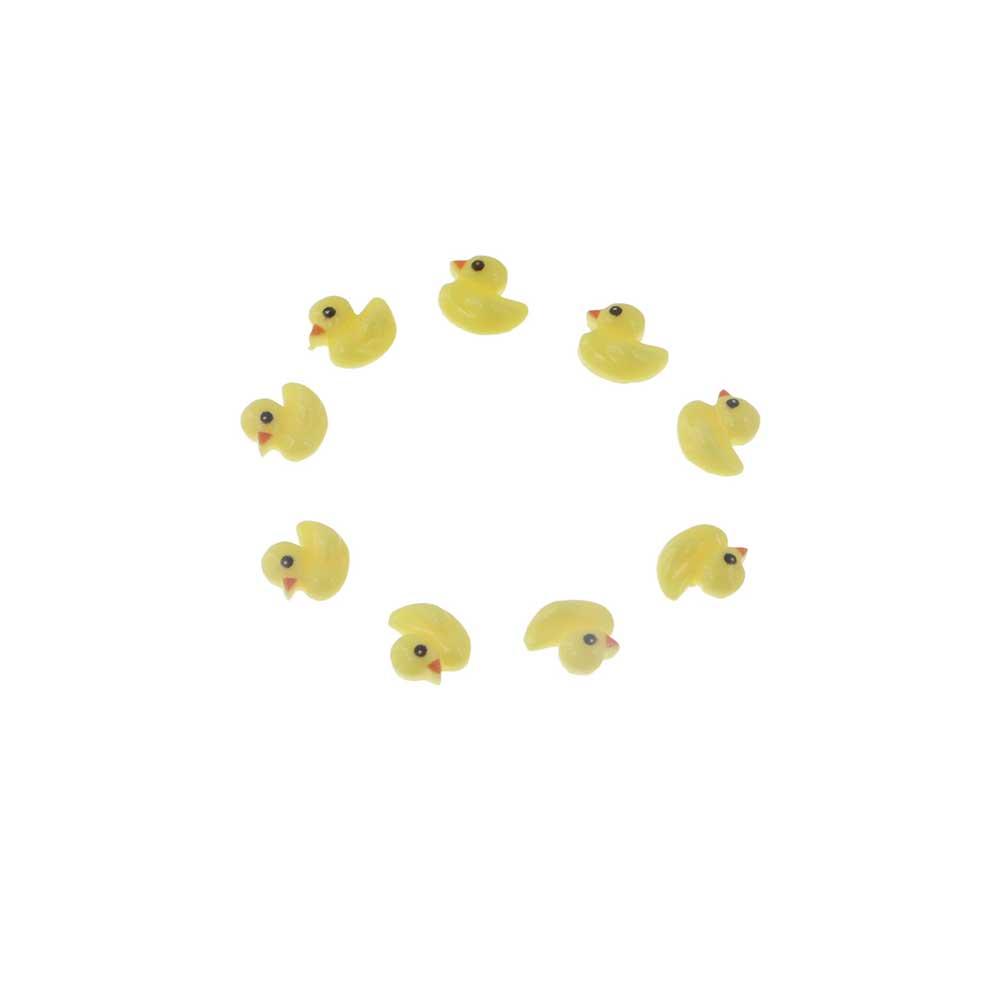 100pcs Cabochons Yellow Duck Resin Ornament Cartoon Duck Resin Figurines  Nail Enhancement