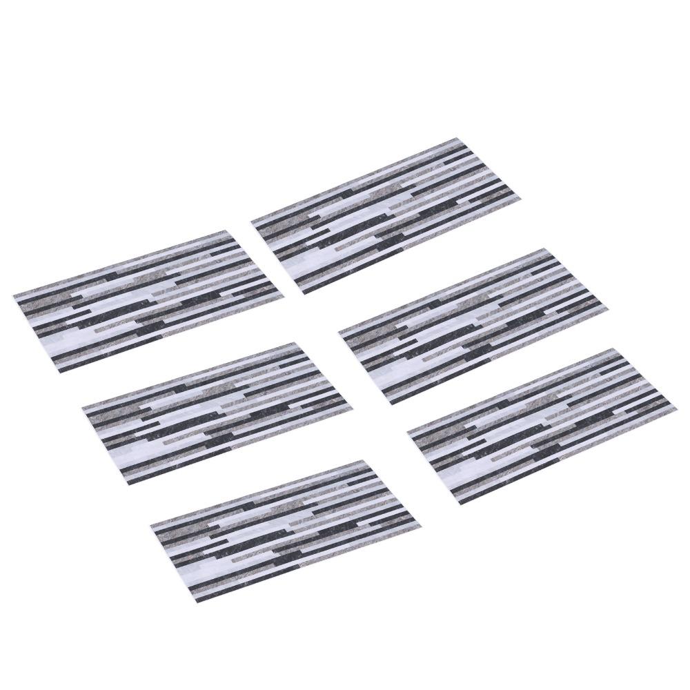 6pcs Waterproof Wall Sticker Contact Paper Peel and Stick Wallpaper Marble Tile Sticker For Bedroom