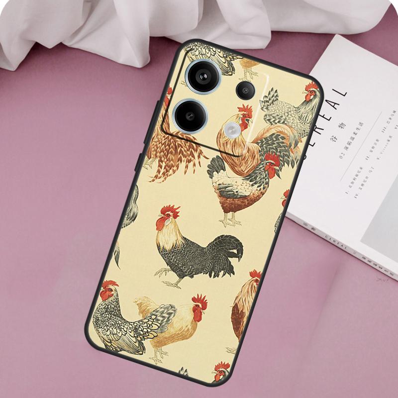 Cartoon Chicken Rooster Case For Xiaomi Redmi Note 12 11 9 10 13 Pro Plus 12S 11S 10S 9S Redmi 13C 9C 10C 12C Cover
