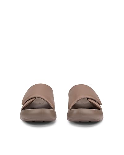 ECCO Cosmo PF Damen Puffy Puff Sandalen aus echtem Leder, 20668301674, Taupe, Größe 24,5 cm, 3E