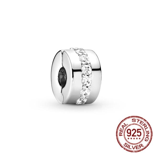 Bande de cœurs et pavé d'étoiles de mer, breloque à Clip en argent Sterling 925, perle adaptée au Bracelet de mode Original, bijoux fins, cadeau à faire soi-même