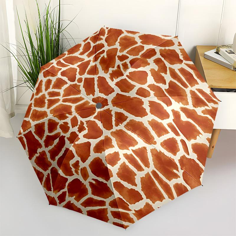 1pc Giraffe Print Automatic Open/Close Umbrella Compact Folding Umbrella, All-Season Portable Umbrella for Women/Men F1124235
