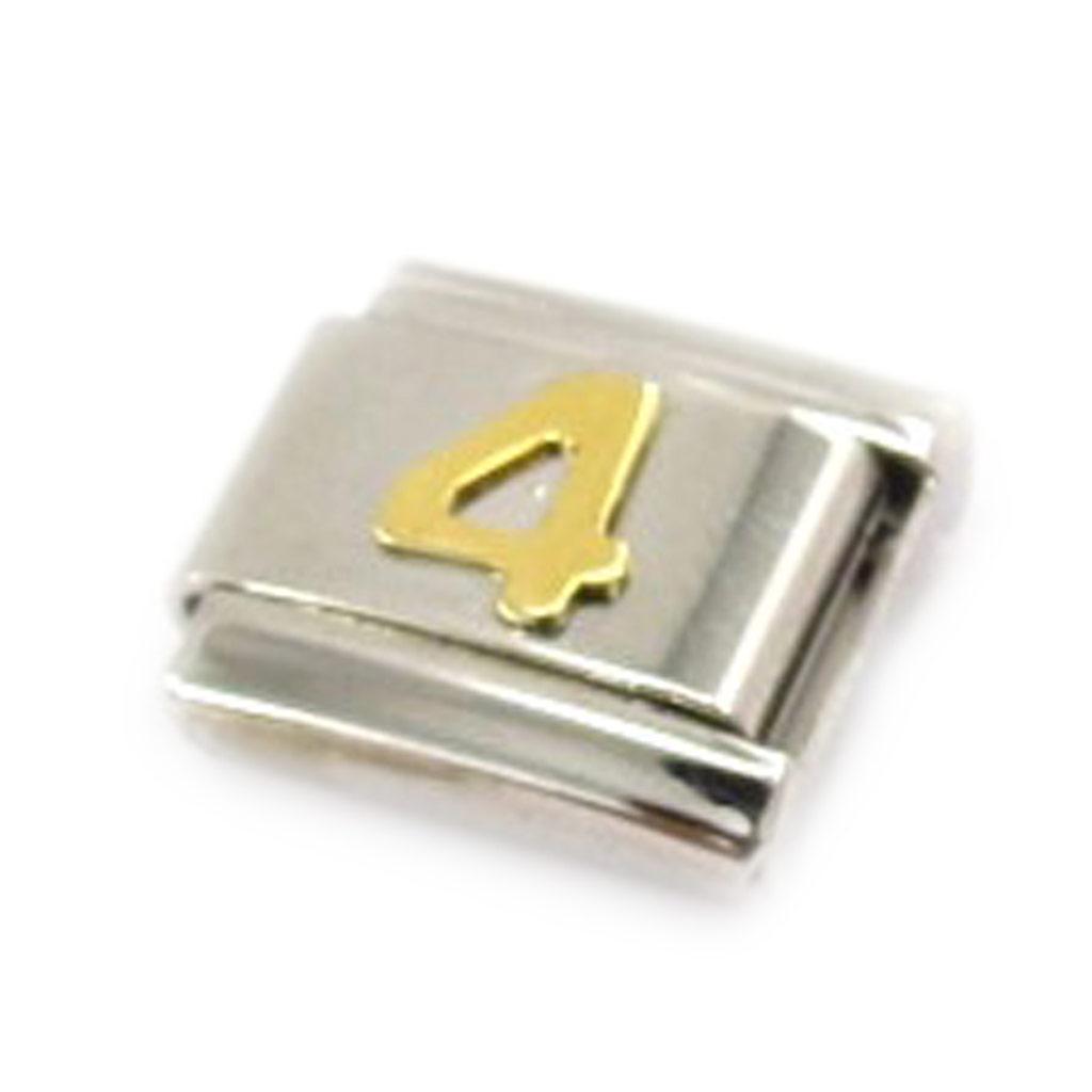 Les Trésors De Lily [C6010] - Maille 'Chiffre 4' Doré