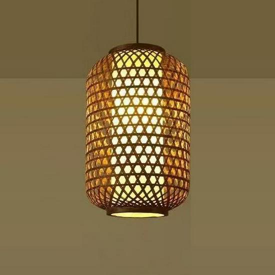 

Handmade Retro Bamboo Weaving Lantern for Restaurants - Chinese & Ancient Stylistic Chandelier Diameter 20cm, Height 30cm природний