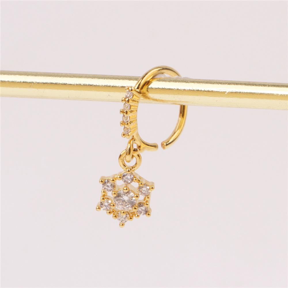 

Women S Pendant Nose Ring Full Diamond Fashion Snowflake Nose Stud Nose Pendant Cartilage Earrings Jewelry