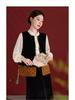 Xiangyunsha Women's Retro Silk Velvet Color Block Vest 1737