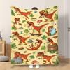 1pc Flannel Blanket Dinosaur Daily Activities Lightweight Soft Comfortable And Warm Shawl/Nap Blanket/Sofa Blanket Suitable for Al