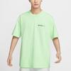 Nike Letter Logo Crew Neck Loose Casual Pullover Short Sleeve T-Shirt with Drop Shoulder Kids Tops Light-Green HF6172-376